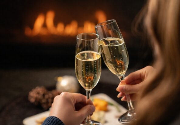 乾杯のグラスシャンパン/イメージ